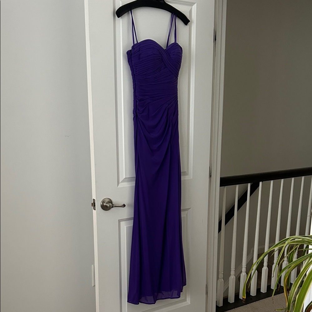 La Femme Vibrant Purple Maxi Dress
